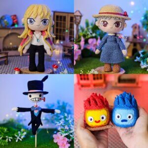 combo receita de amigurumi O Castelo Animado (Howl's Moving Castle)